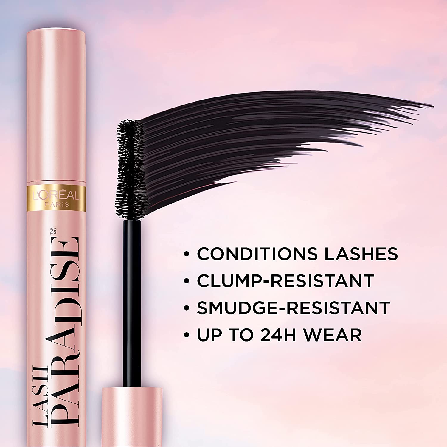 L'Oreal Paris Voluminous Makeup Lash Paradise Mascara, Voluptuous Volume, Intense Length, Feathery Soft Full Lashes, No Flaking, No Smudging, No Clumping, Blackest Black, 1 Count - Image 5